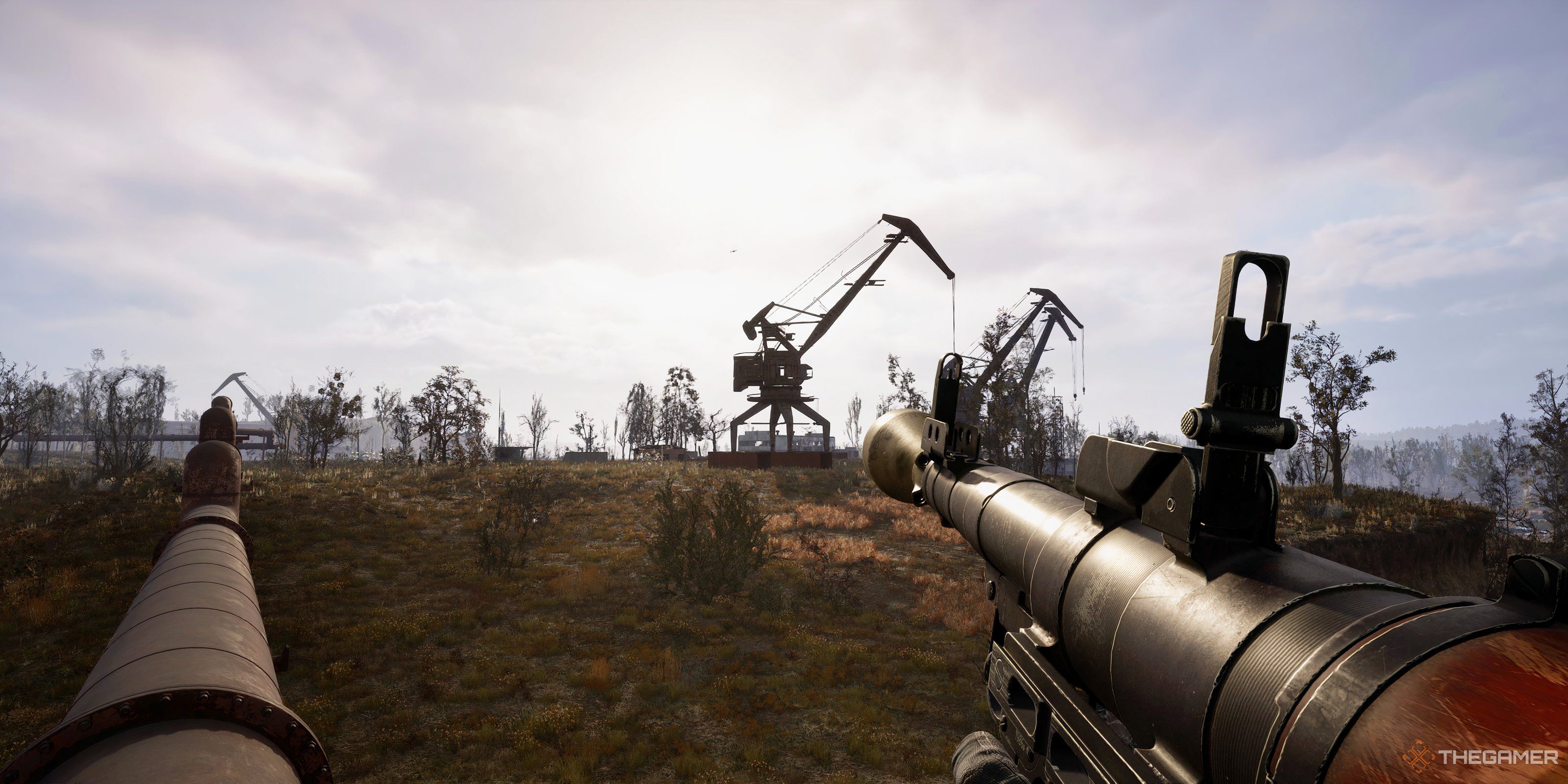  Holding the RPG-7U in Stalker 2: Heart of Chornobyl.