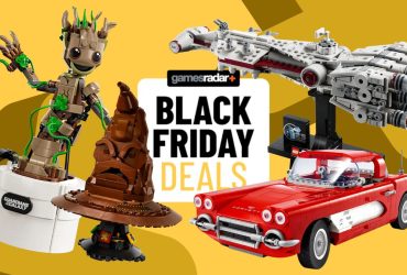 Lego sets on a yellow background with Black Friday deals badge