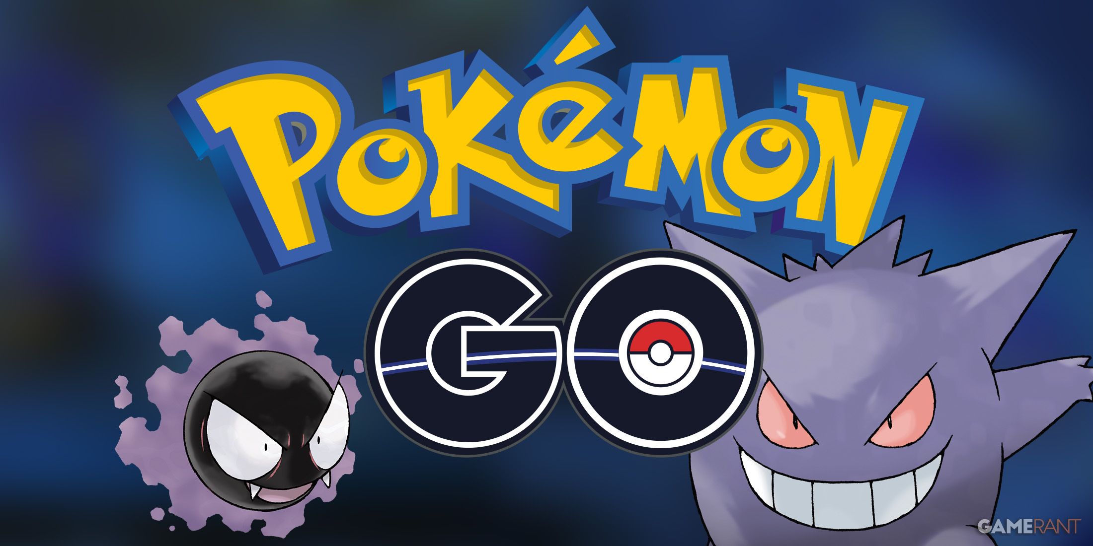 Pokemon GO logo with Gastly and Gengar 2x1 composite