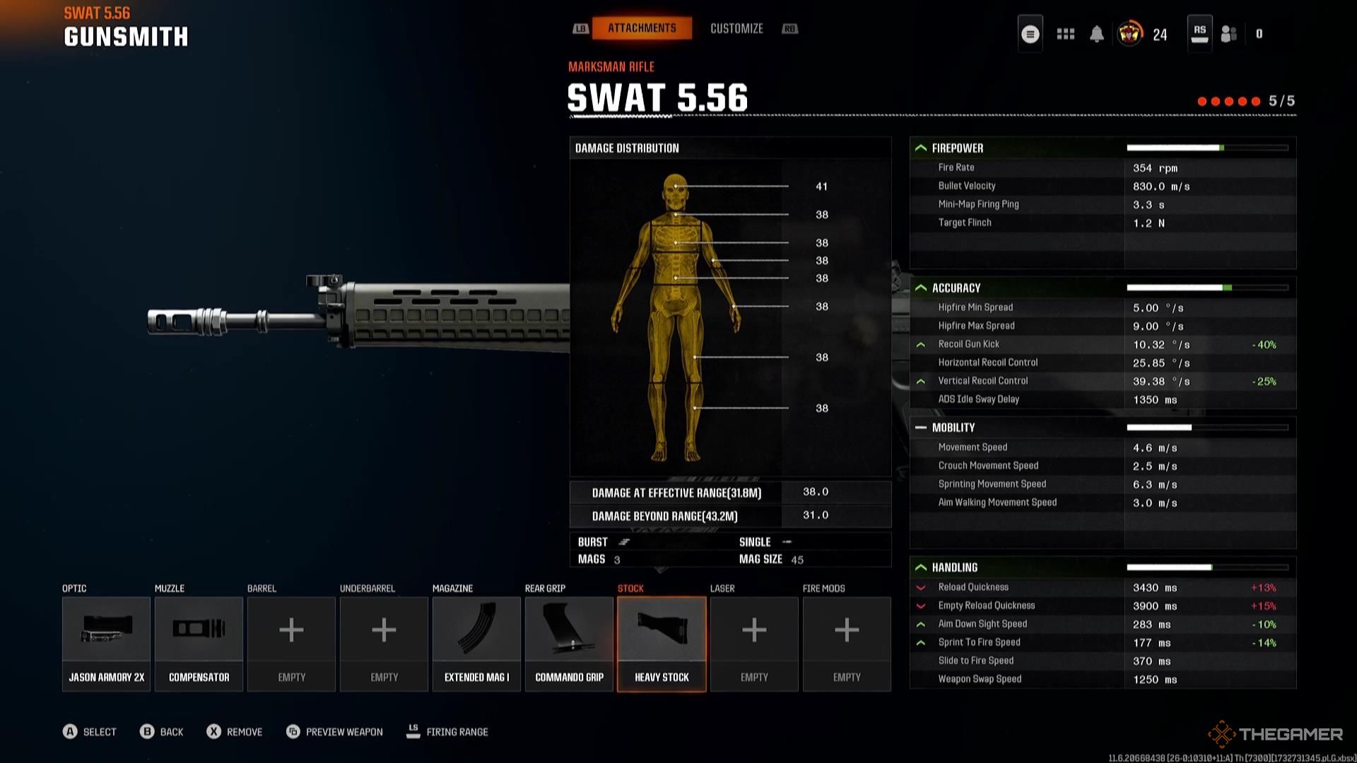 The SWAT 5.56 gunsmith build for this loadout in Call of Duty: Black Ops 6.