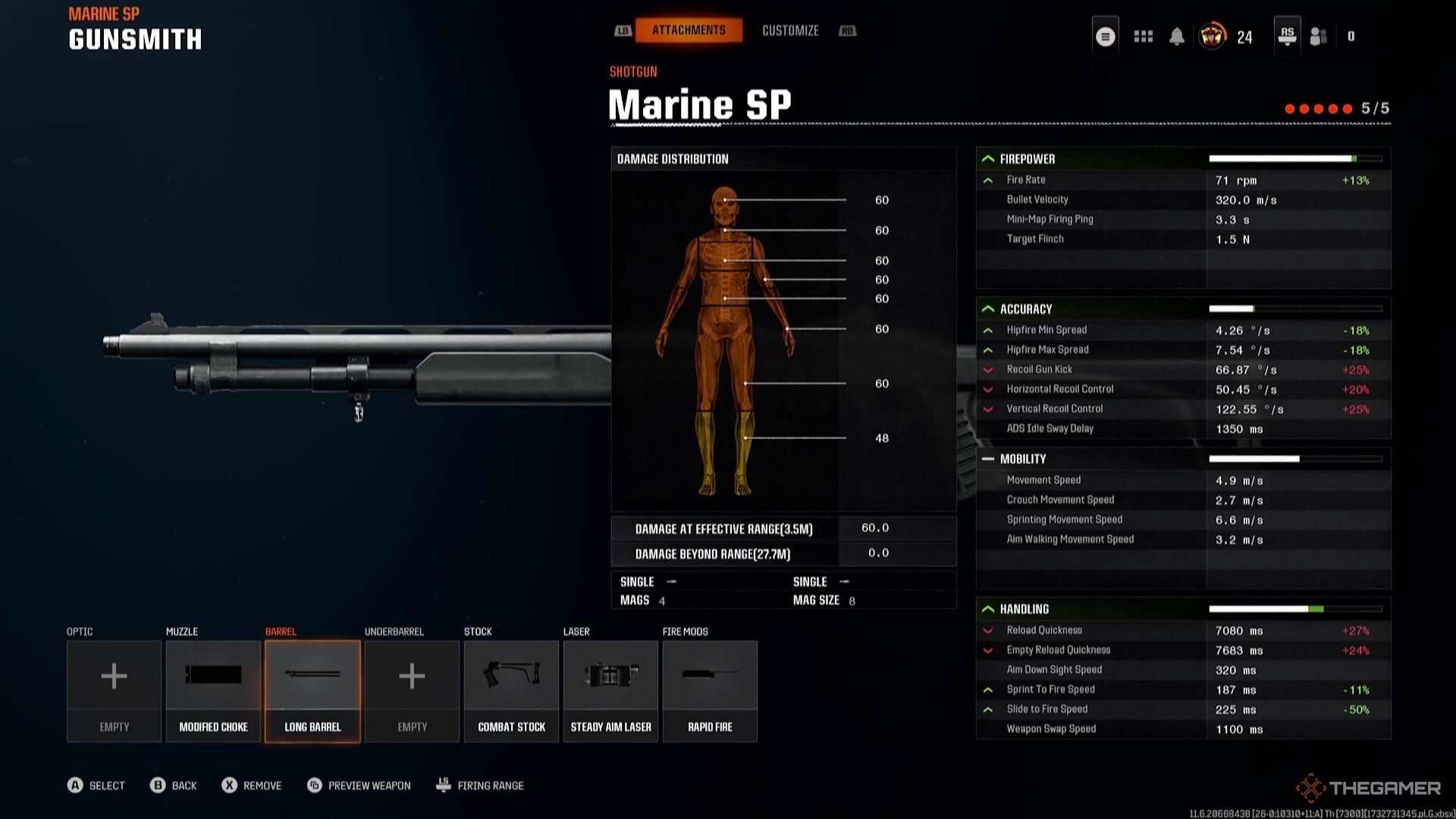 A Marine SP build in Call of Duty: Black Ops 6.