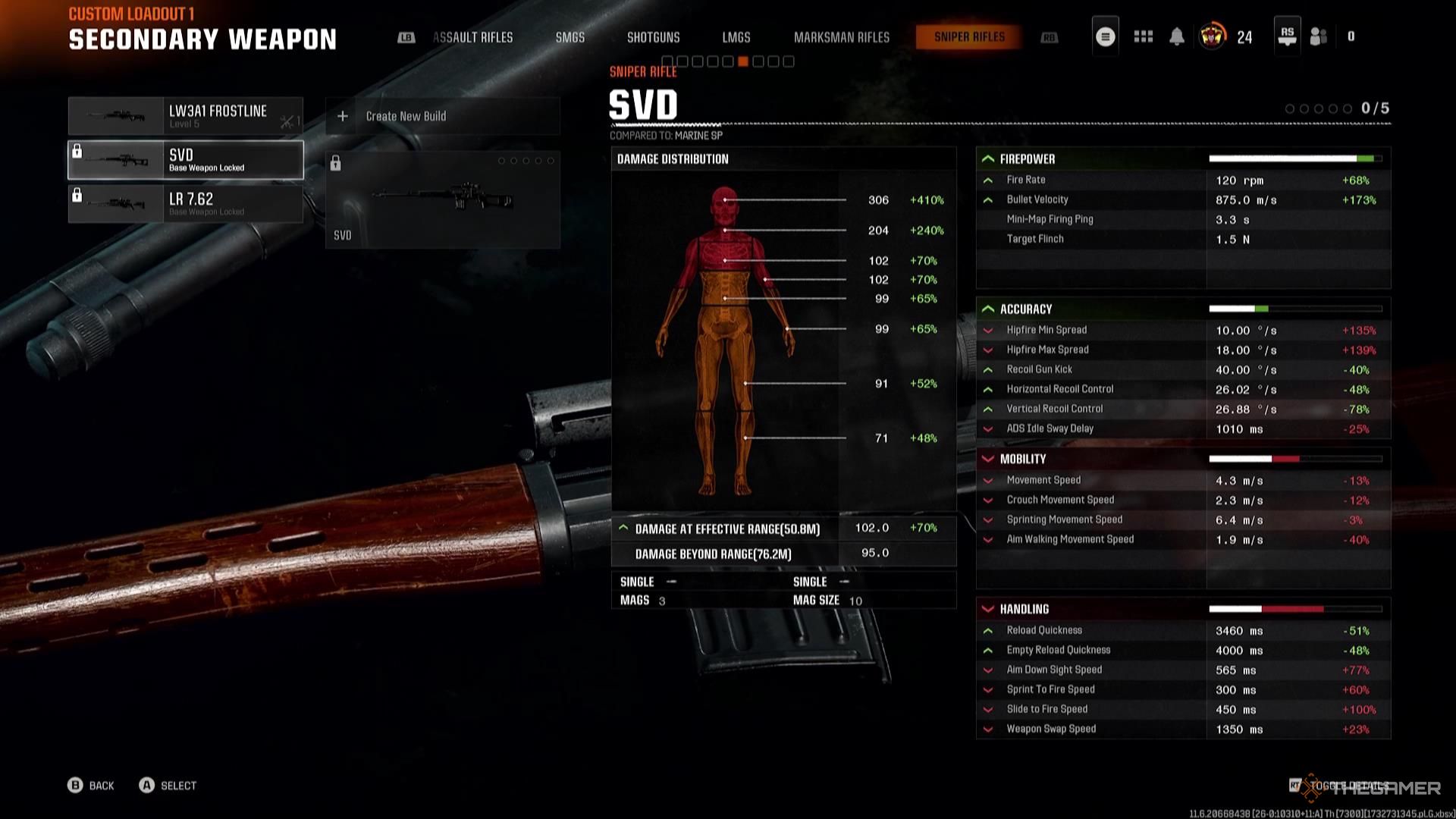 The SVD in the sniper rifle category of Call of Duty: Black Ops 6.