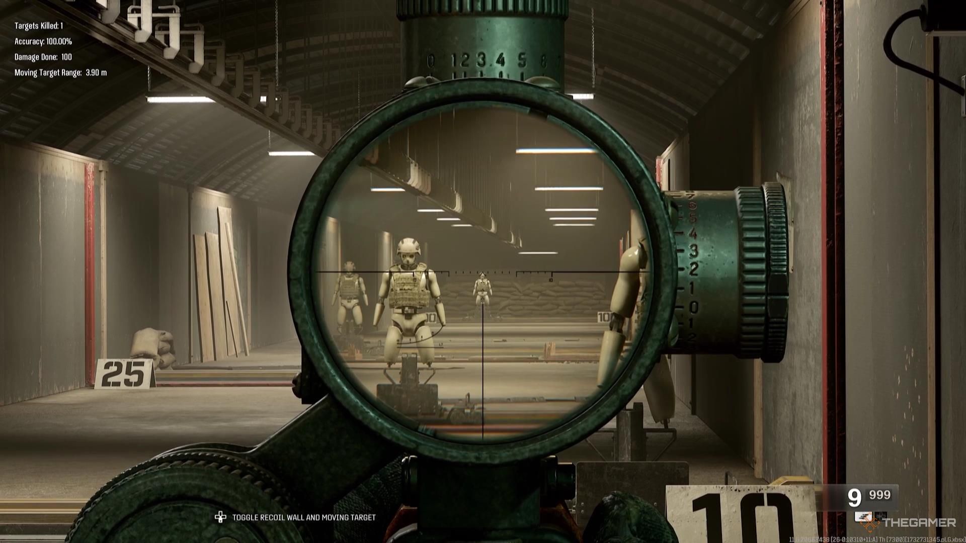 Aiming down sights with the SVD in the firing range in Call of Duty: Black Ops 6.