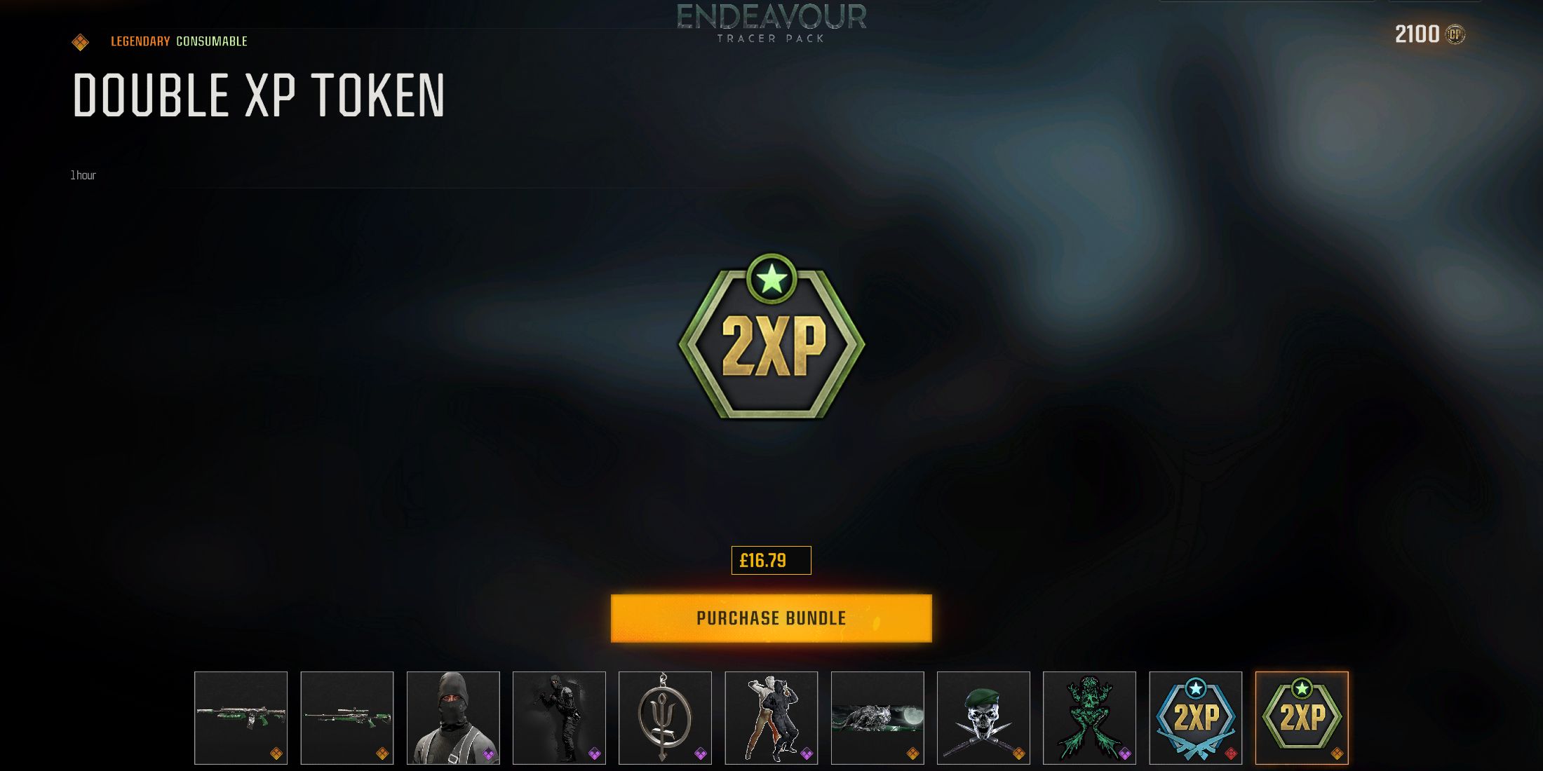 Screenshot showcasing the Call Of Duty Endowment Endeavor Tracer Pack Double XP Token 