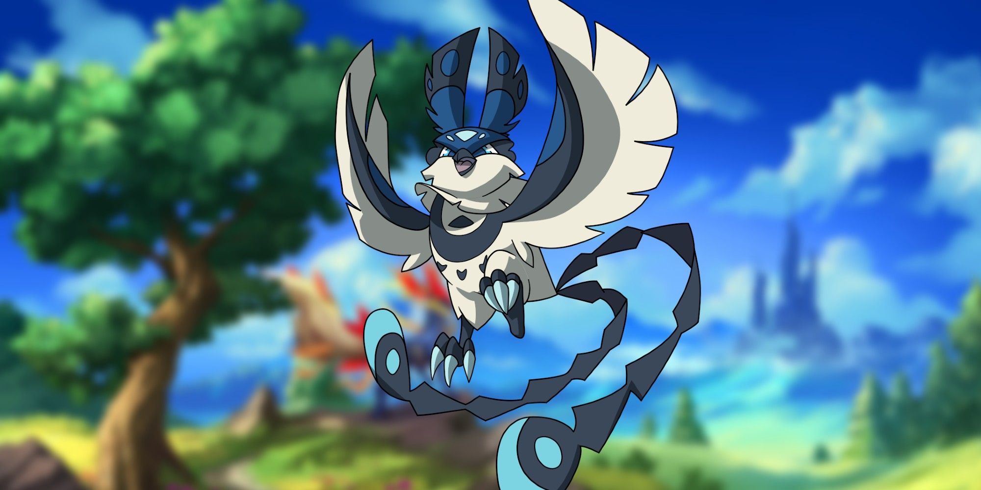 Hainok official art from Nexomon: Extinction with a blurry landscape in the background.