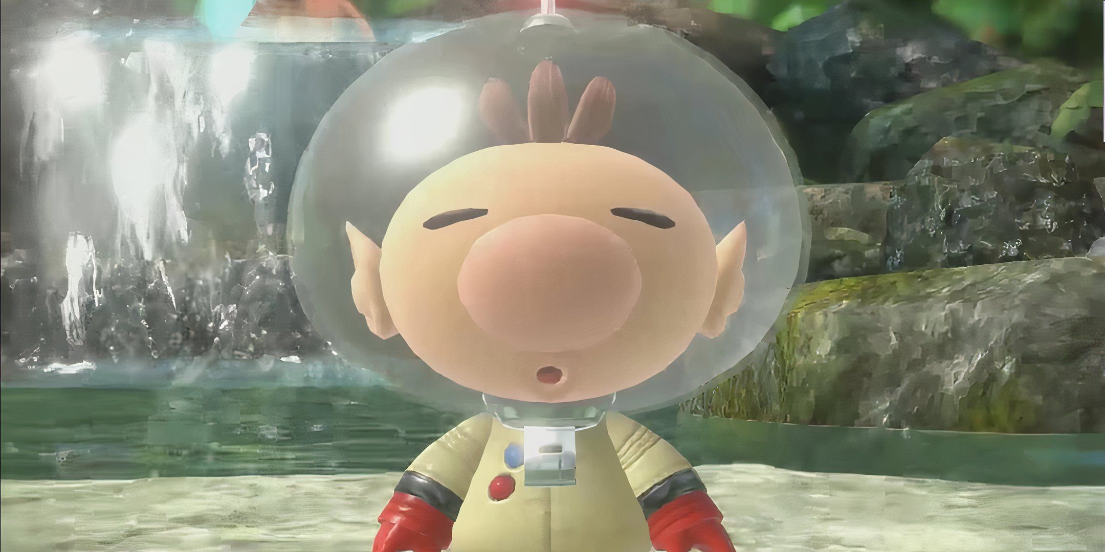 Olimar giving his daily discovery report in Pikmin.