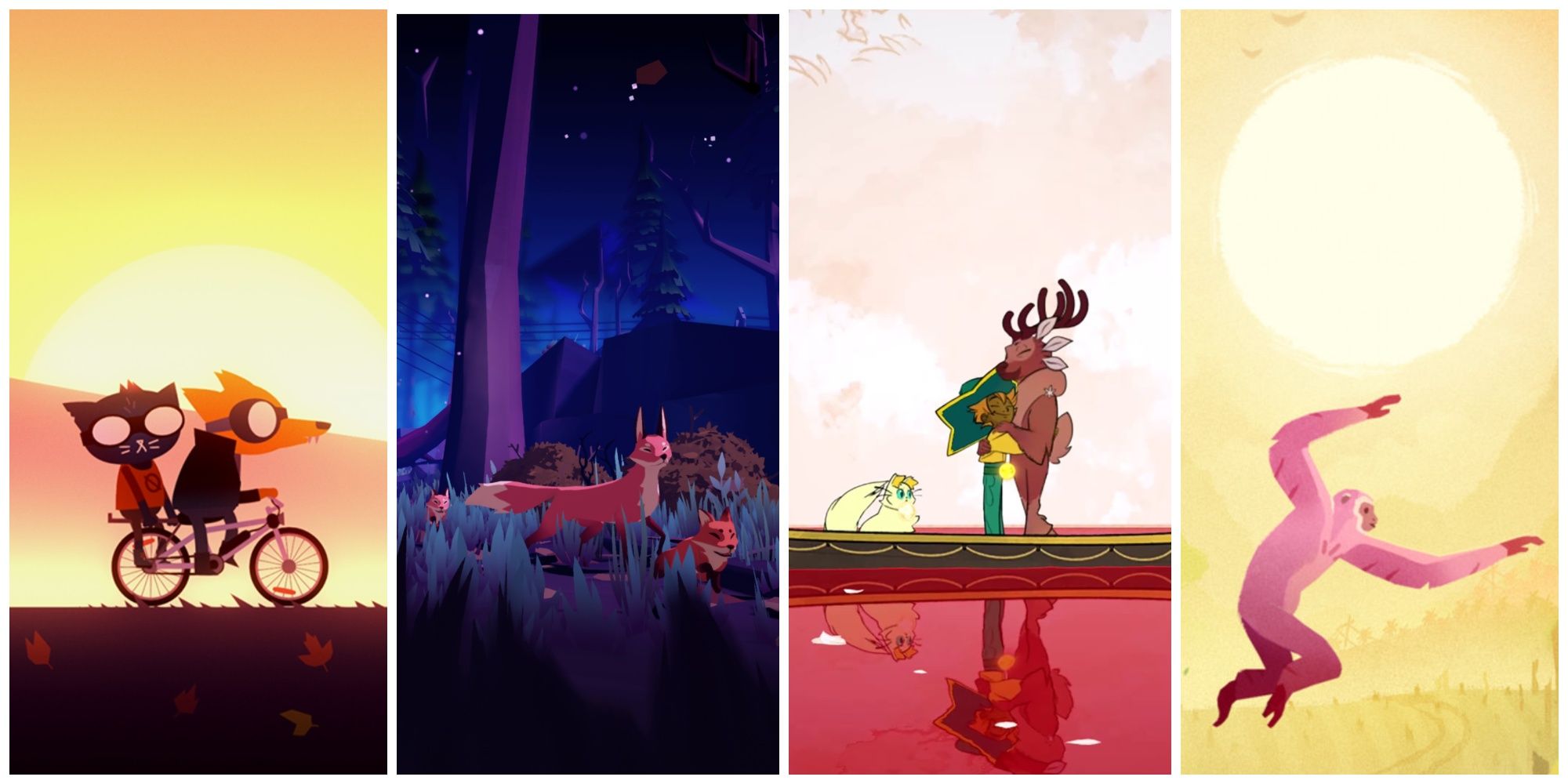 Collage Featuring Night In The Woods, Endling, Spiritfarer and Gibbon Game Screenshotsjpg