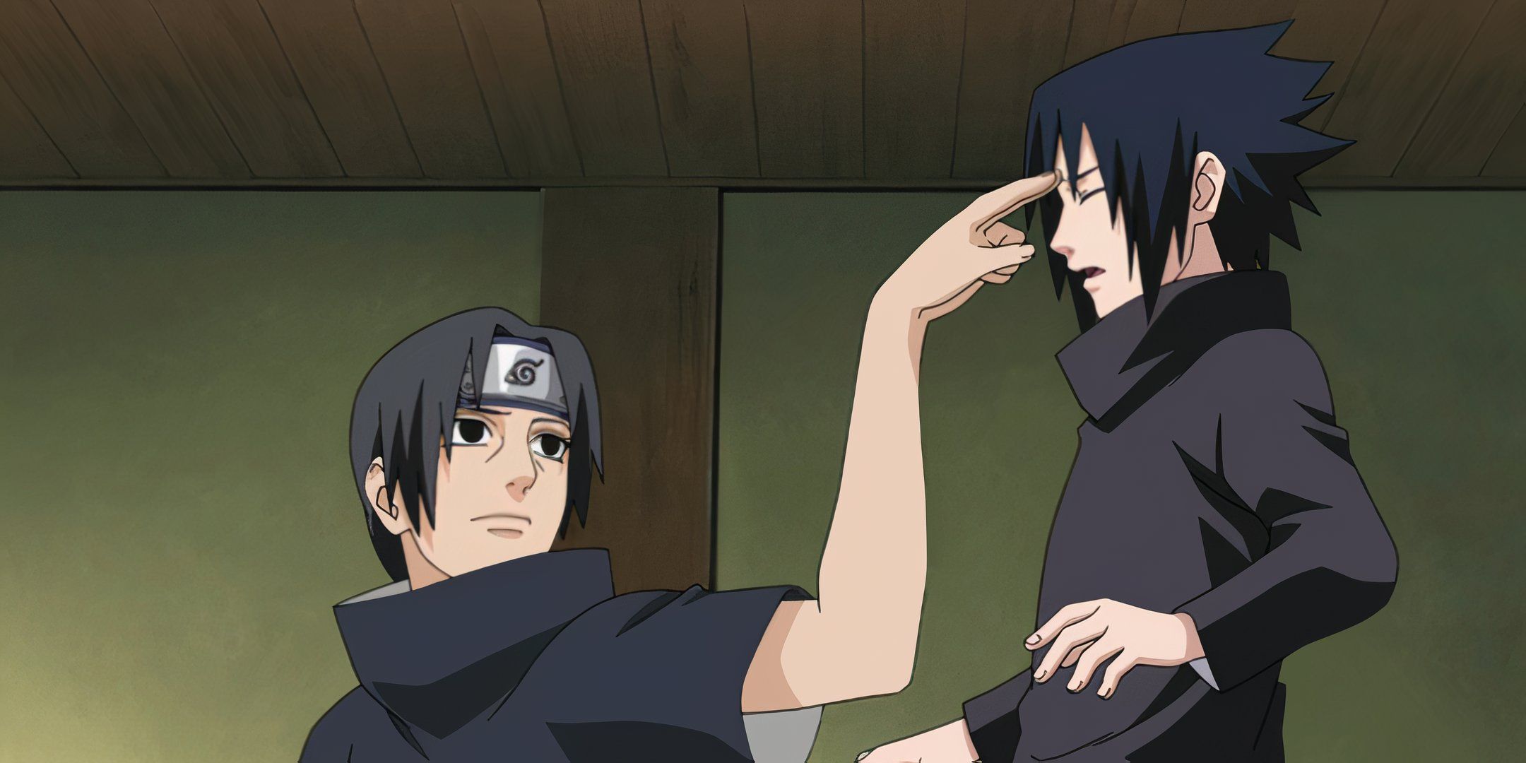 Itachi talks to Sasuke in Naruto