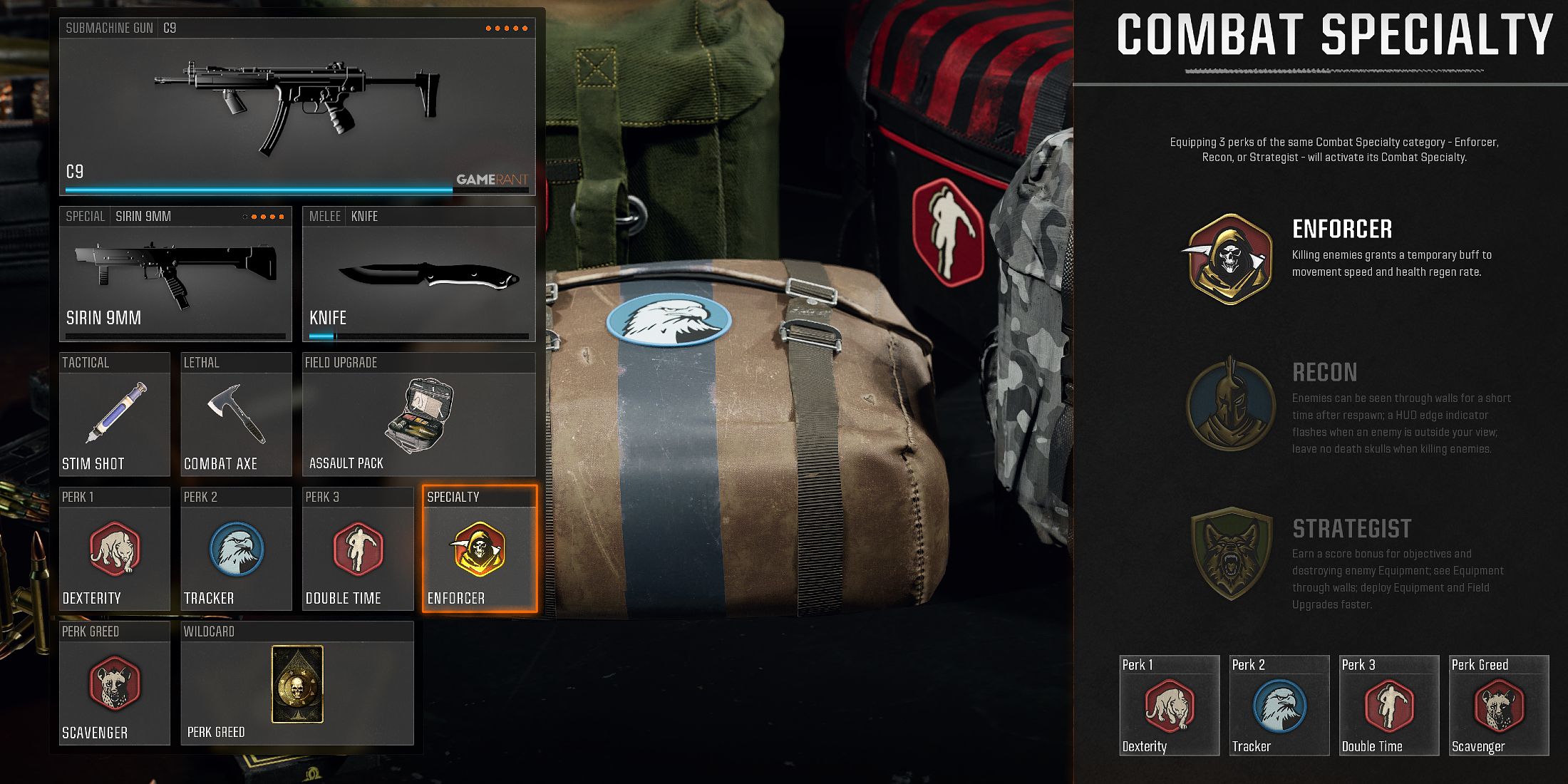 Screenshot showcasing the best Perks and Wildcard for the C9 in Black Ops 6 