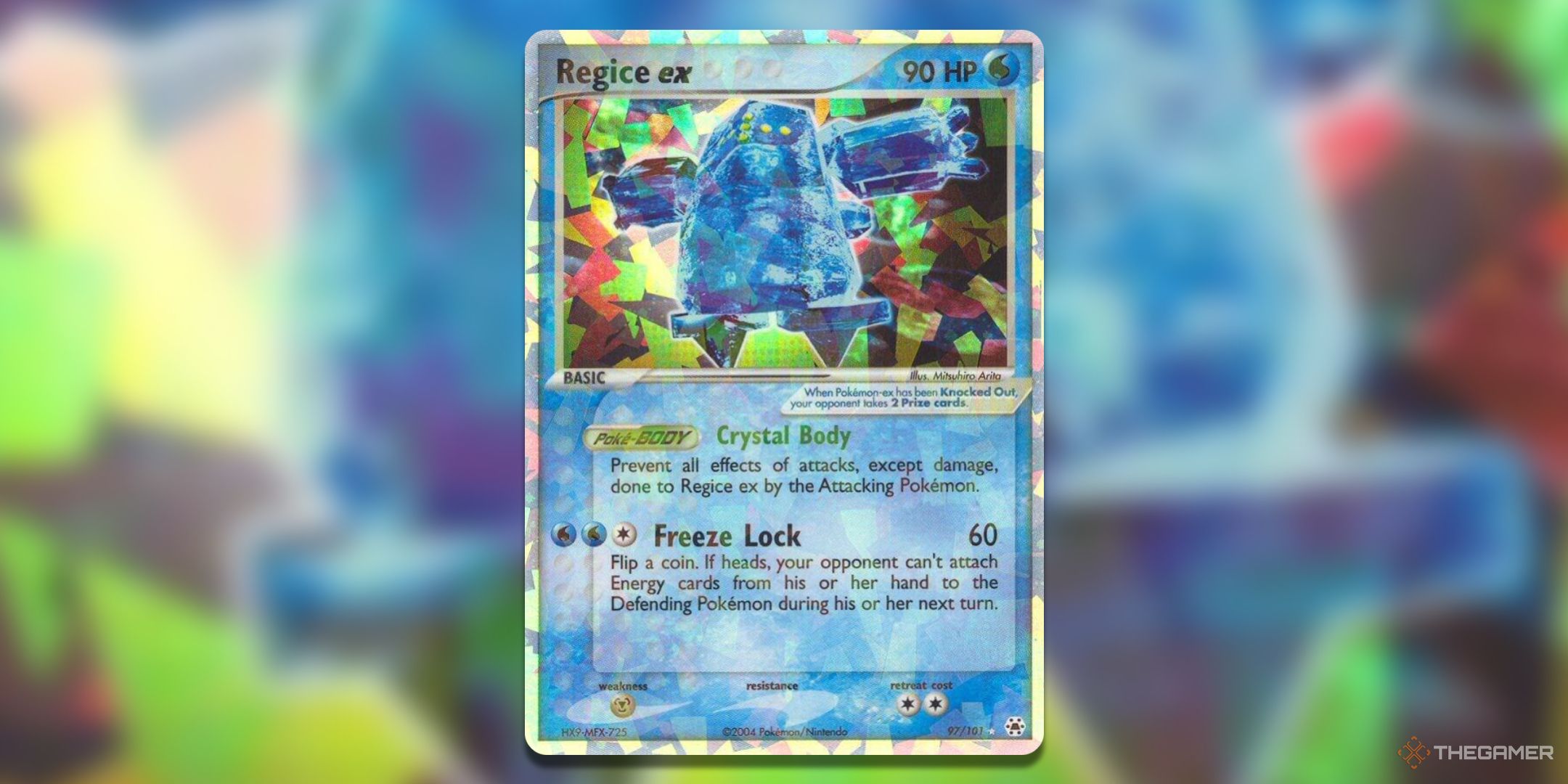 Hidden Legends Regice ex Pokemon TCG Card Art.