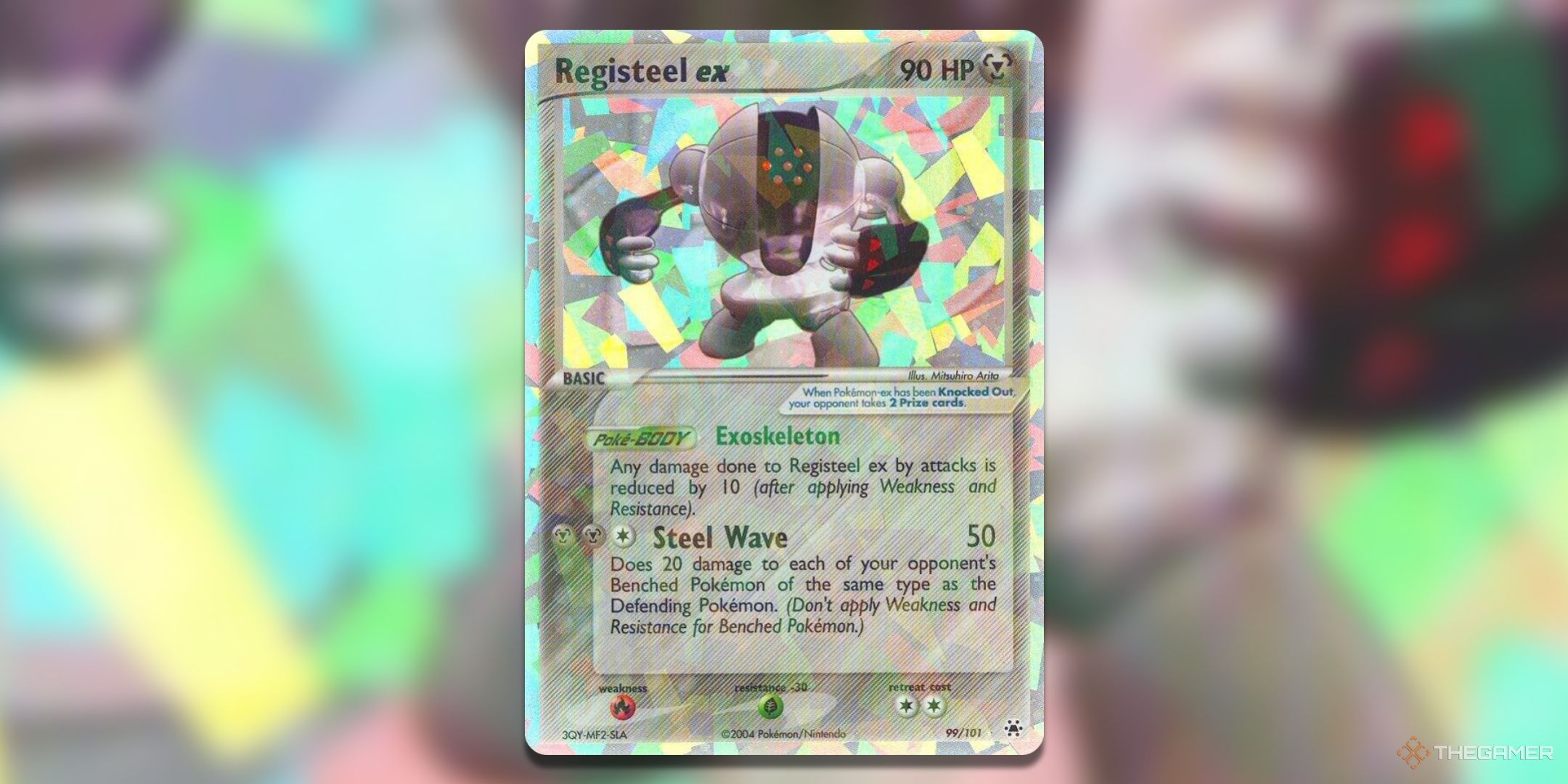 Hidden Legends Registeel ex Pokemon TCG Card Art.