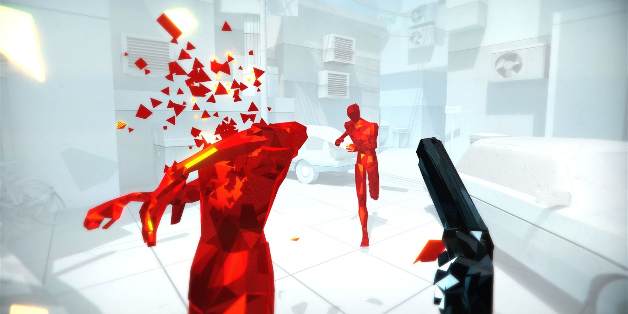 The player gets a headshot in Superhot.