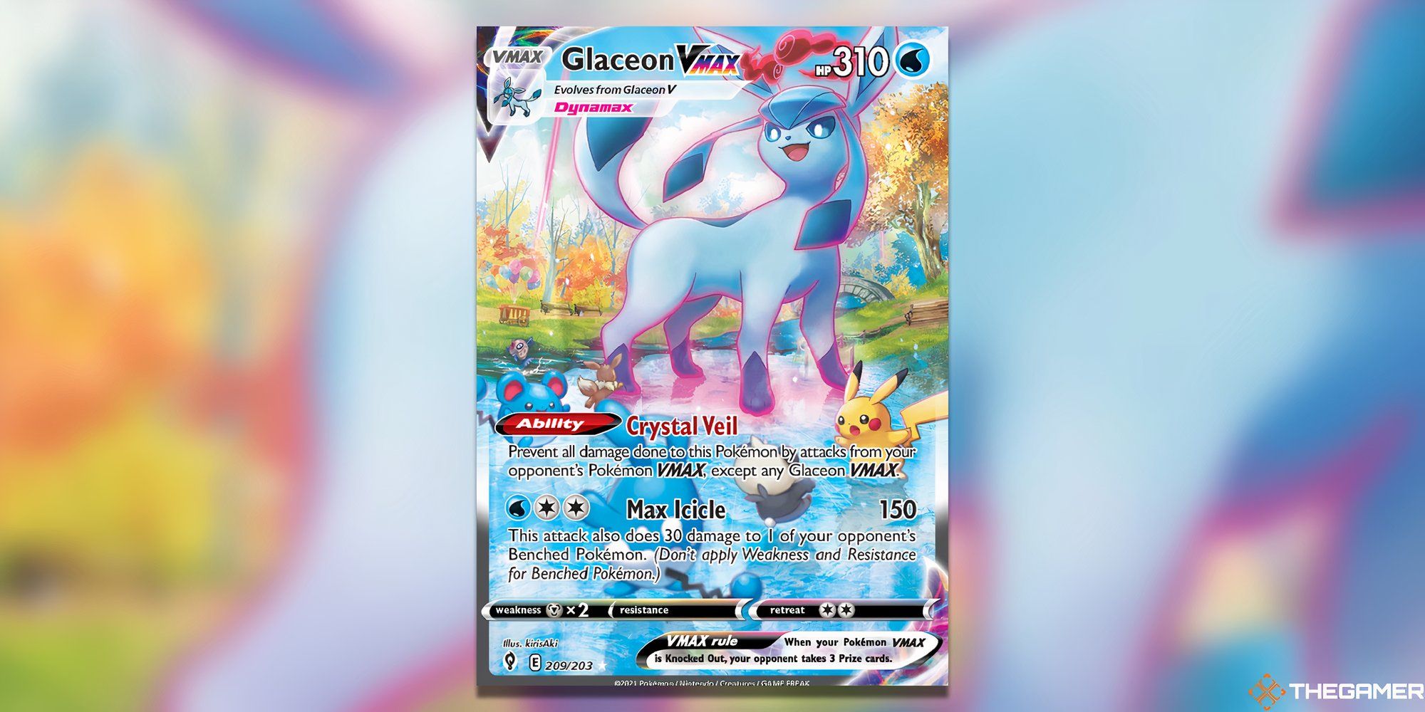 The Evolving Skies Glaceon VMAX in the Pokemon TCG.