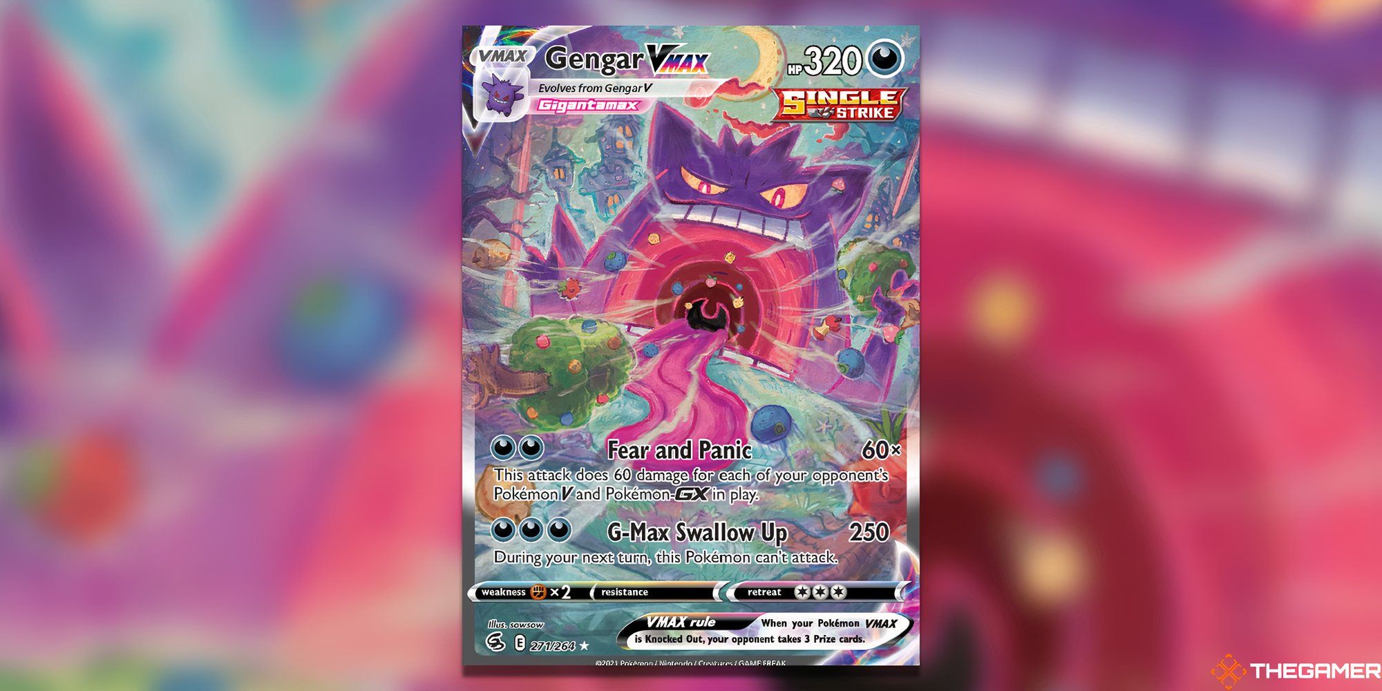 Gengar VMAX's card art from Fusion Strike.