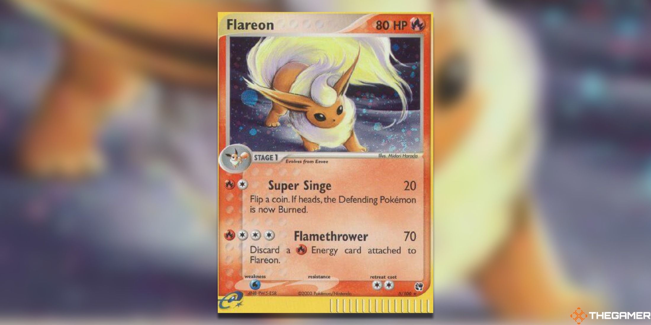 The Flareon from Sandstorm in the Pokemon TCG.