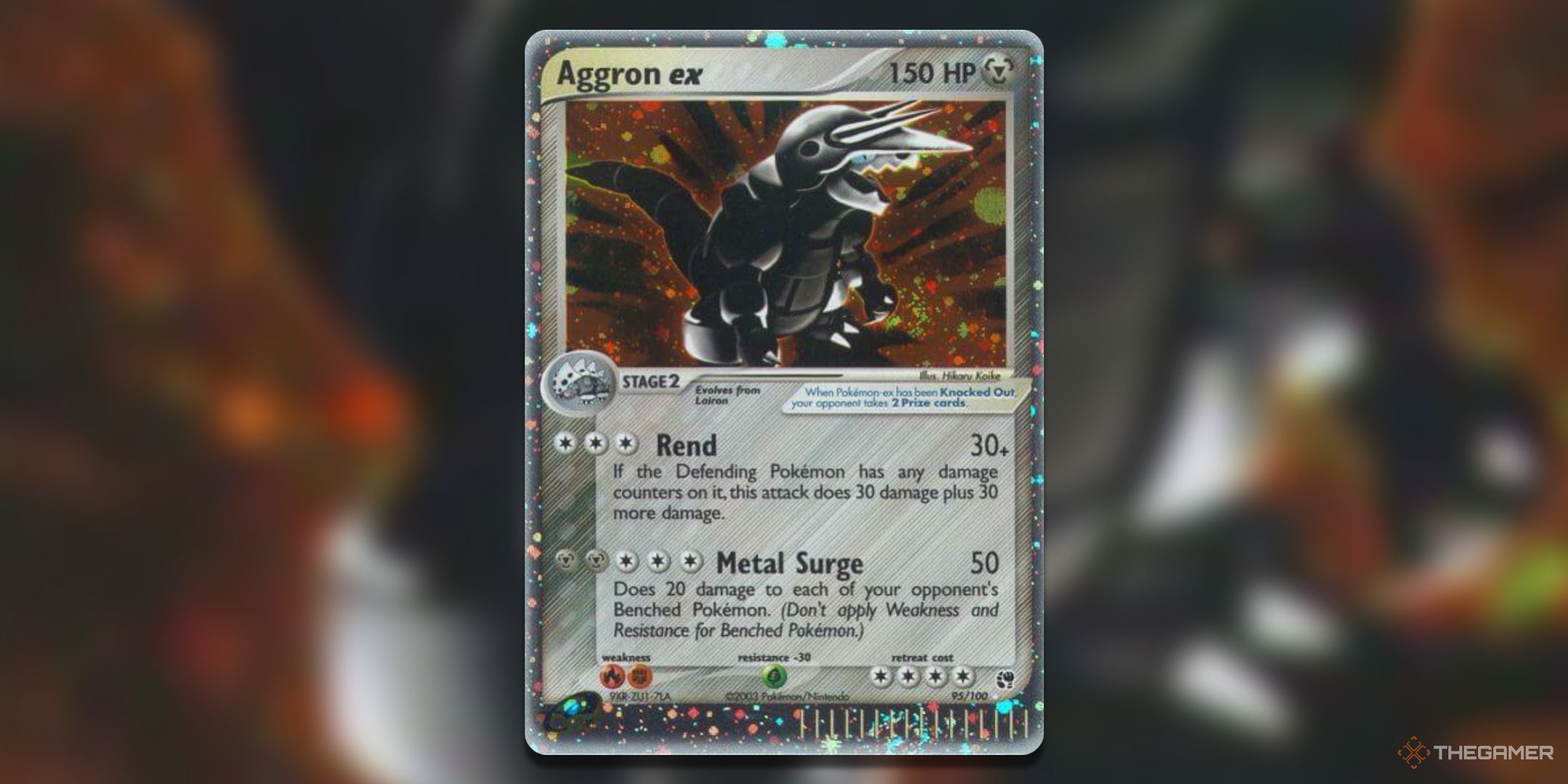 Sandstorm Aggron ex Pokemon TCG Card Art.