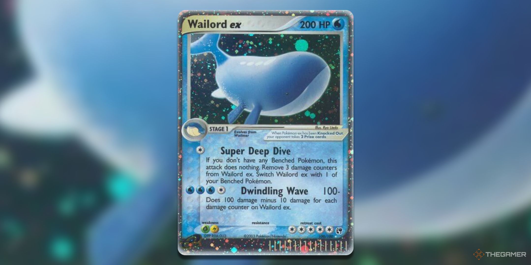 Sandstorm Wailord ex Pokemon TCG Card Art.