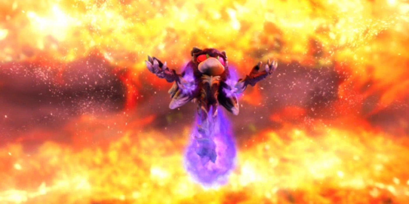 Mephiles with his arms raised, absorbing power, in Sonic the Hedgehog's 2006 reboot.