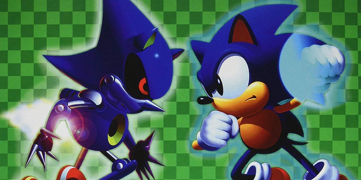 Metal Sonic vs Sonic in promo art for Sonic CD.