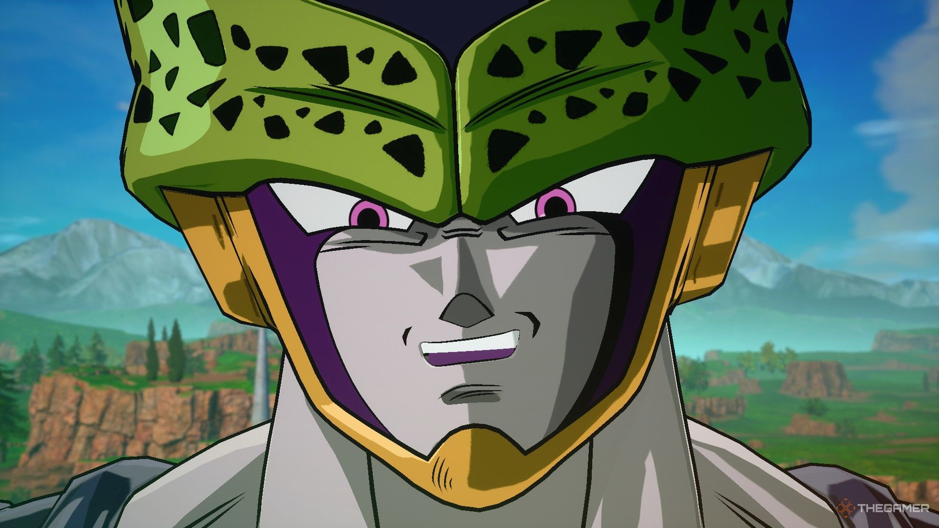 Dragon Ball Sparking Zero image showing a close up of Cell.