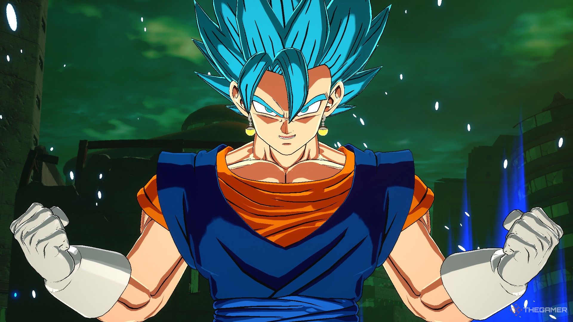 Dragon Ball Sparking Zero image showing Vegito as a super saiyan blue.