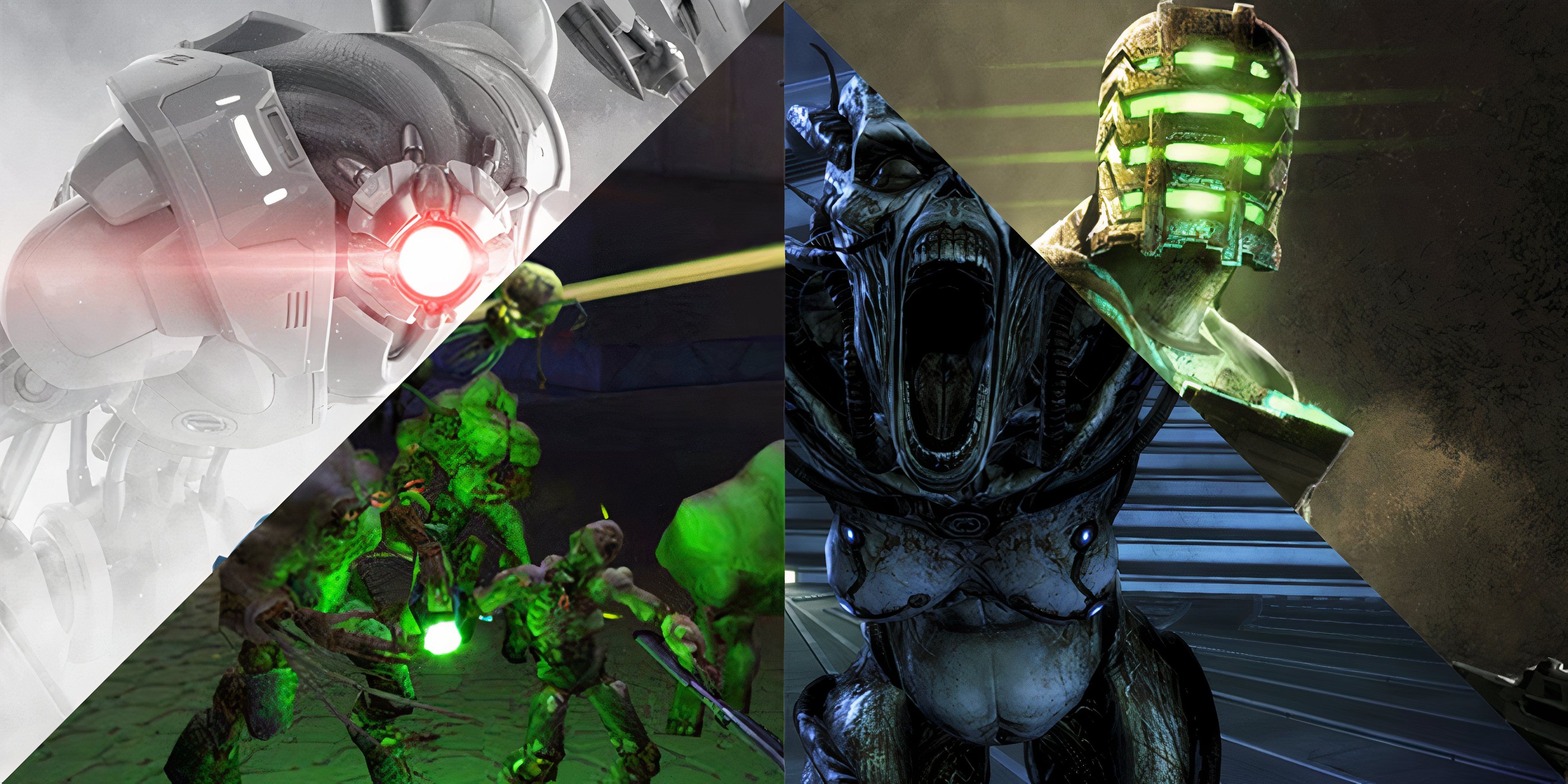 The E.M.M.Is, the Flood, a Banshee, and Isaac Clarke from Dead Space