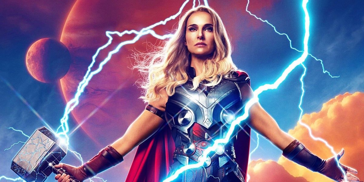 jane foster as thor on the love and thunder poster