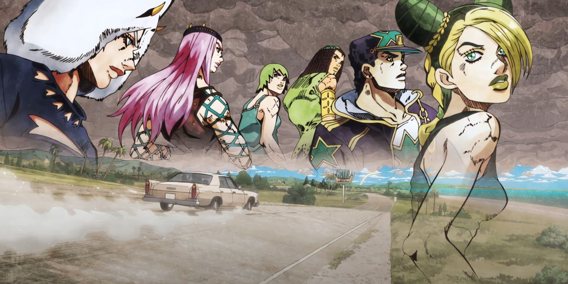 All the fallen characters appear in the sky at the end of Jojo's Bizarre Adventure Stone Ocean.