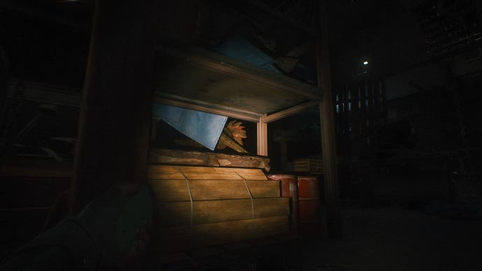 A Quiet Place: The Road Ahead official screenshot showing you shining a torch on a character at night