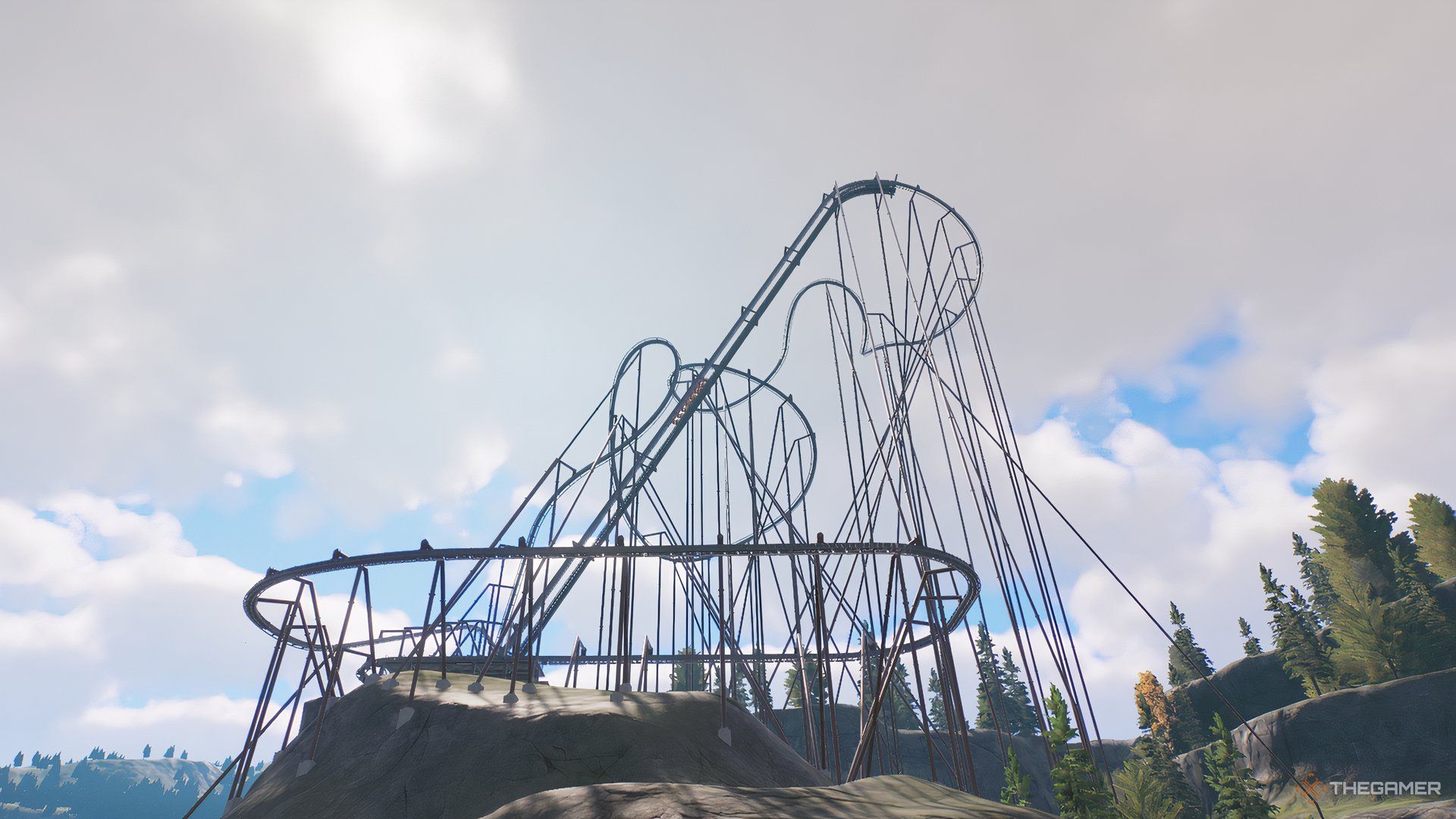 A towering coaster on the cliffs.