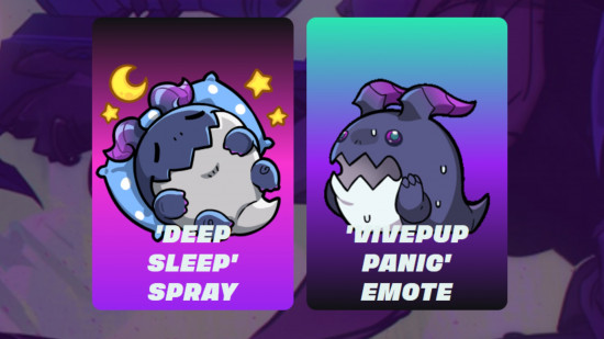 Two of the three Supervive Twitch drops, both featuring a small horned creature, Vivepup.