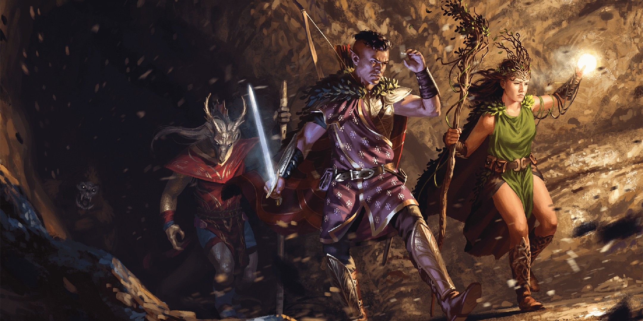 Dungeons & Dragons image showing three adventurers traverins Pandemonium.