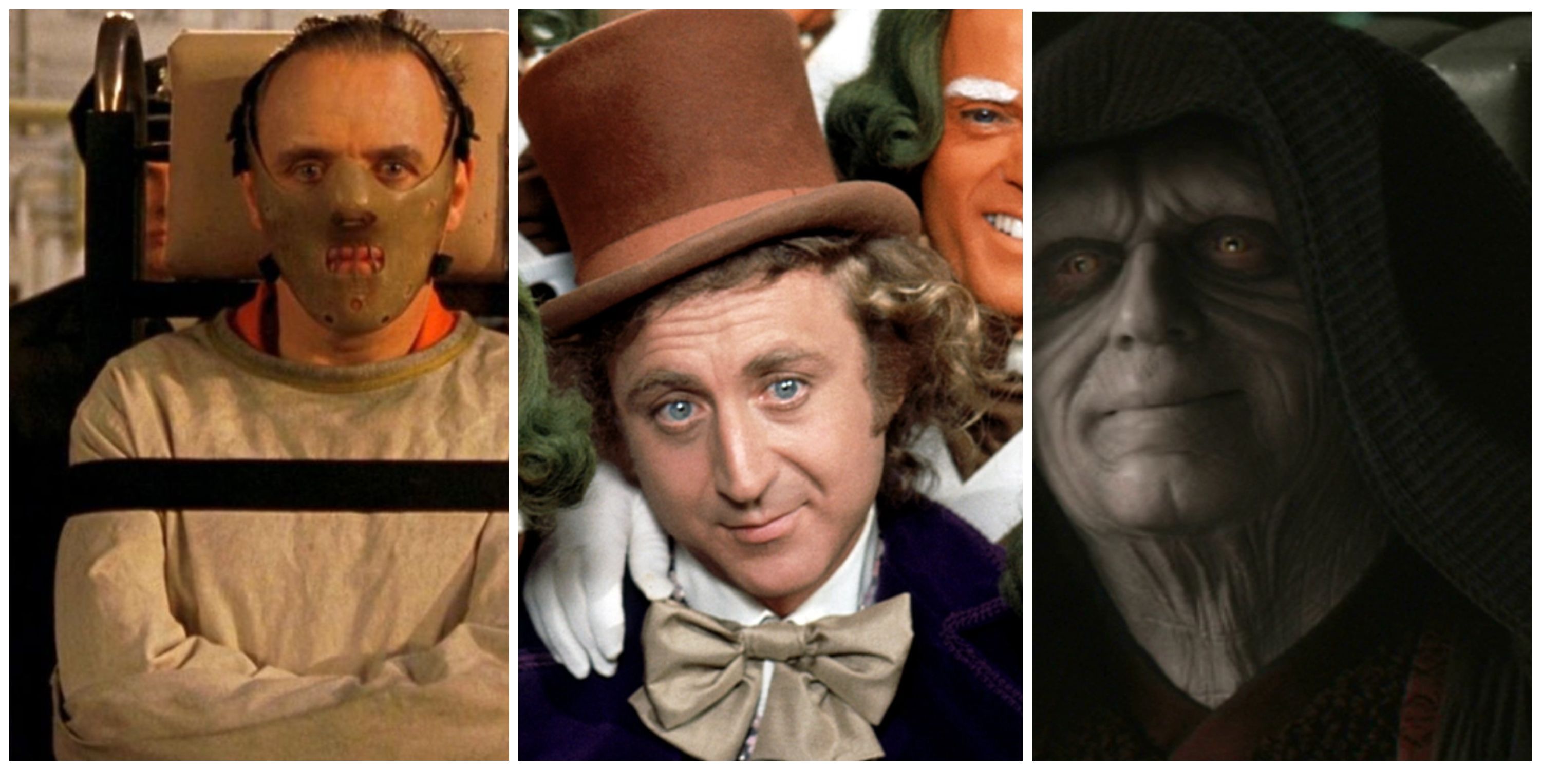 hannibal lecter, willy wonka, darth sidious