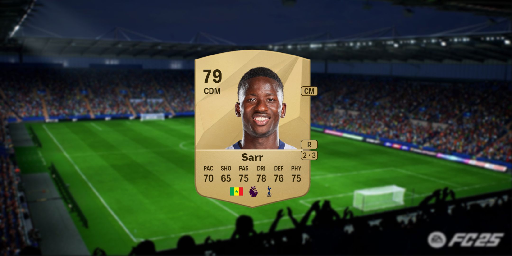 Pape Matar Sarr's card in EA Sports FC 25.