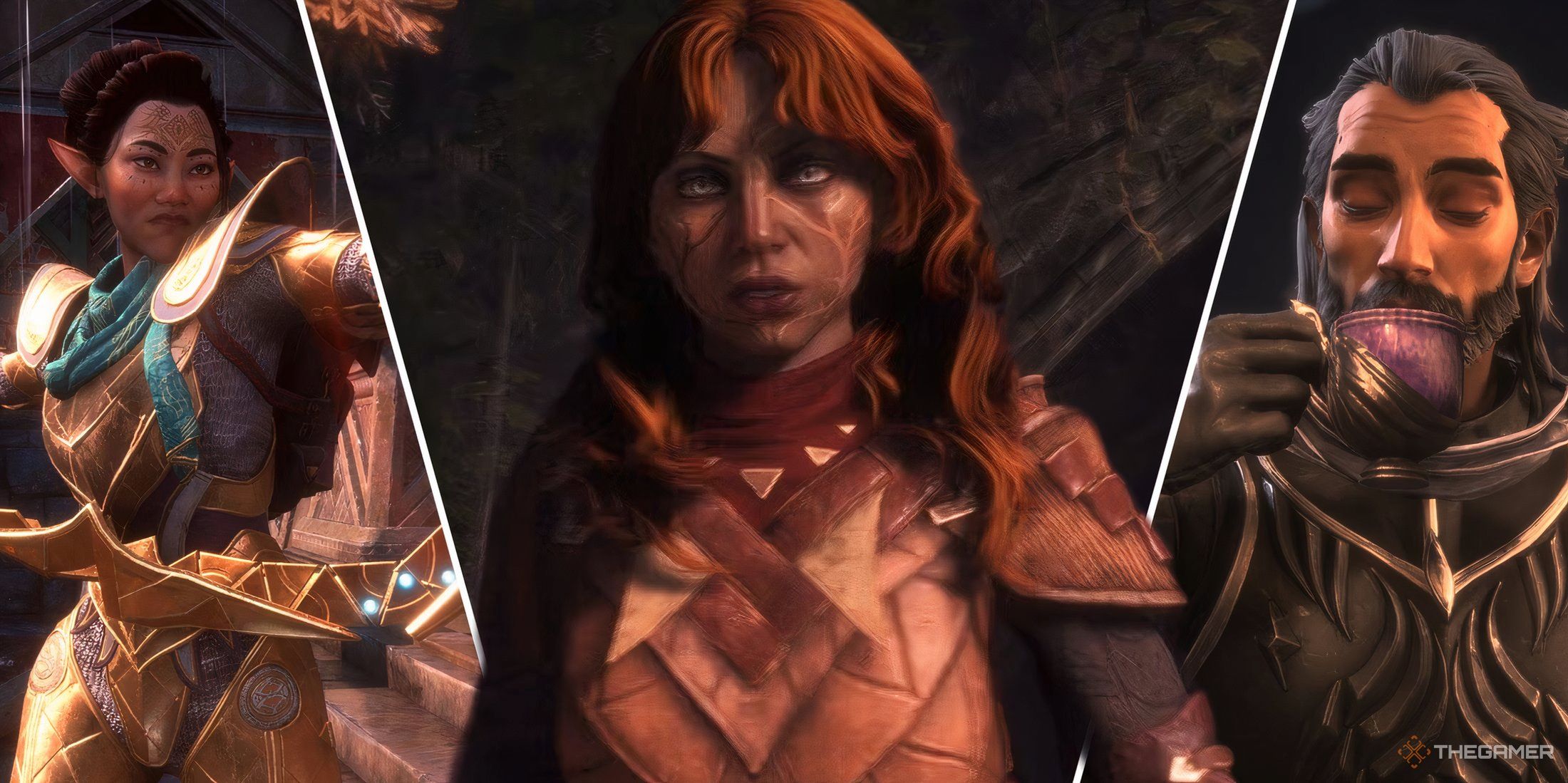 Various images of gameplay from Dragon Age: The Veilguard.