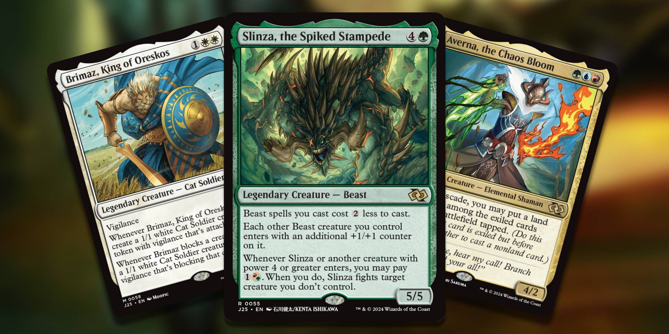 Three of the best cards from themes in Magic the Gatherings Foundations Jumpstart.