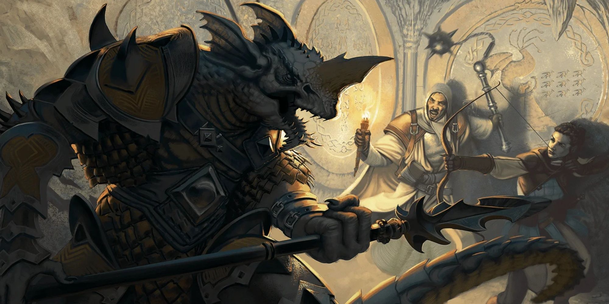 Dragonborn, ranger, cleric D&D WotC official art