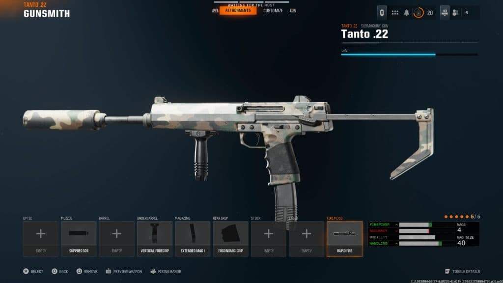 Tanto 22 attachments in Black Ops 6