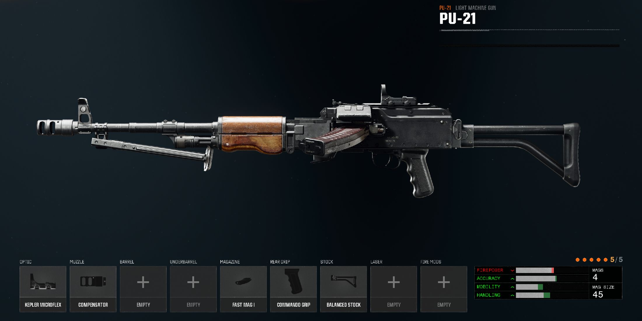 Screenshot showcasing the best PU-21 build in Black Ops 6 