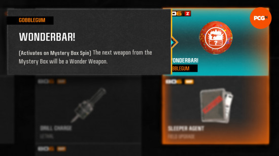 The Zombies Wonderbar! Gobblegum highlighted in the Progression screen in Black Ops 6.