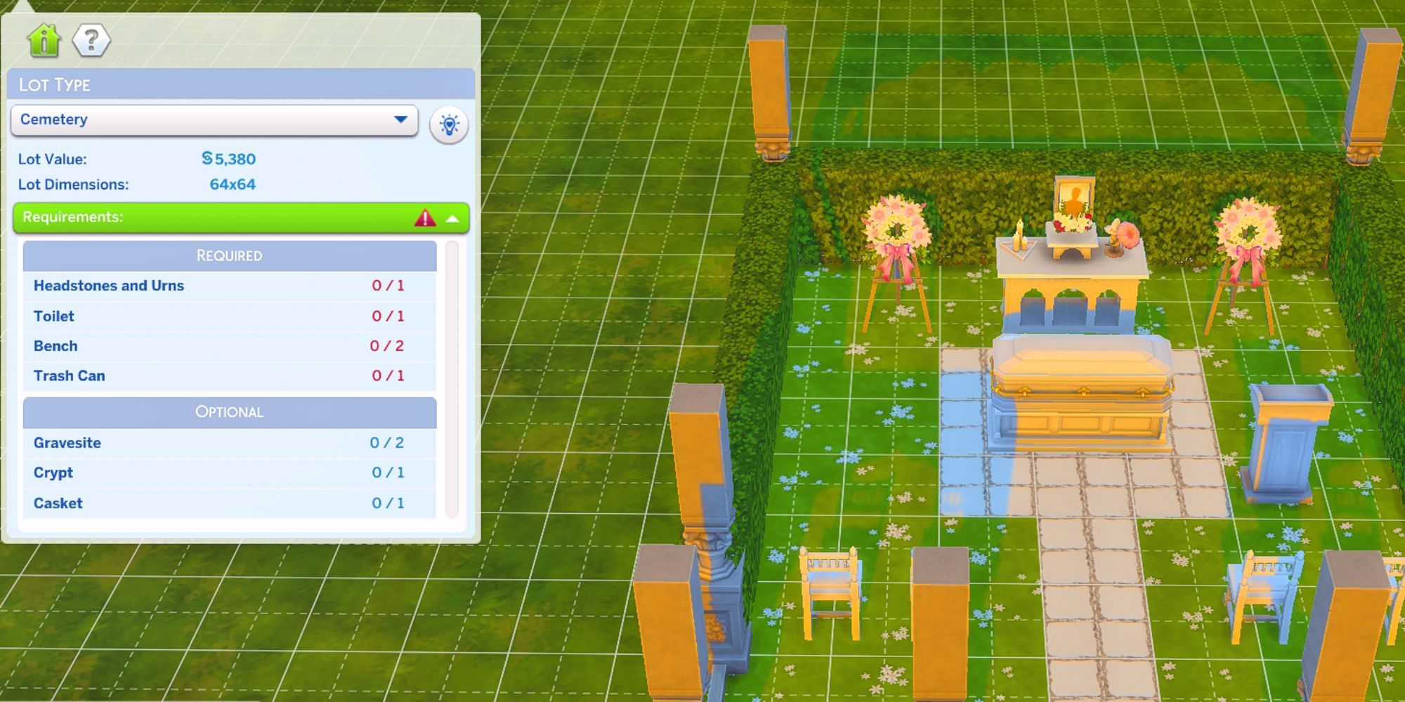 The Sims 4 Cemetery Lot Requirements