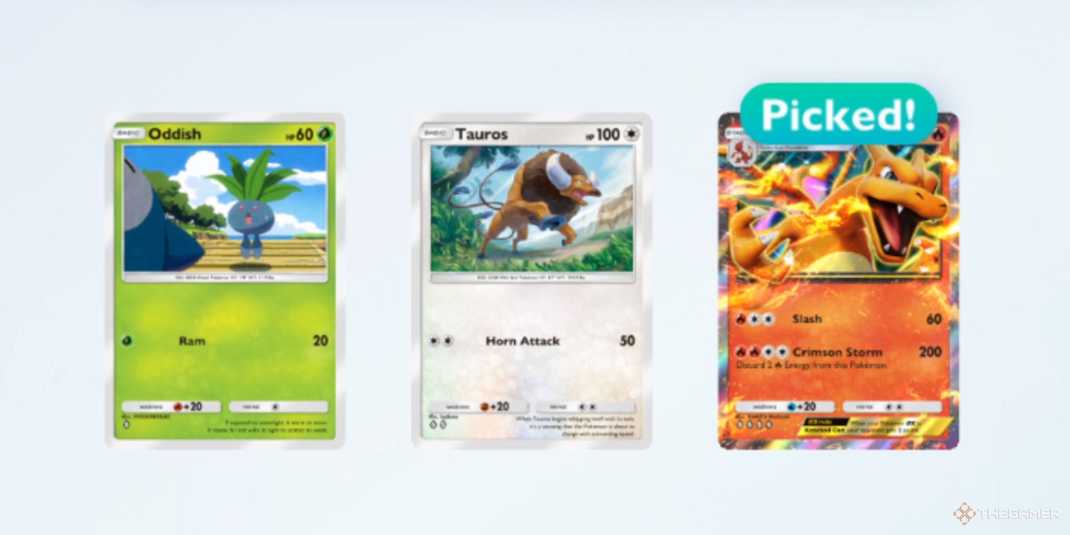 A Charizard EX card is shown to be picked in the Wonder Pick in Pokemon TCG Pocket.