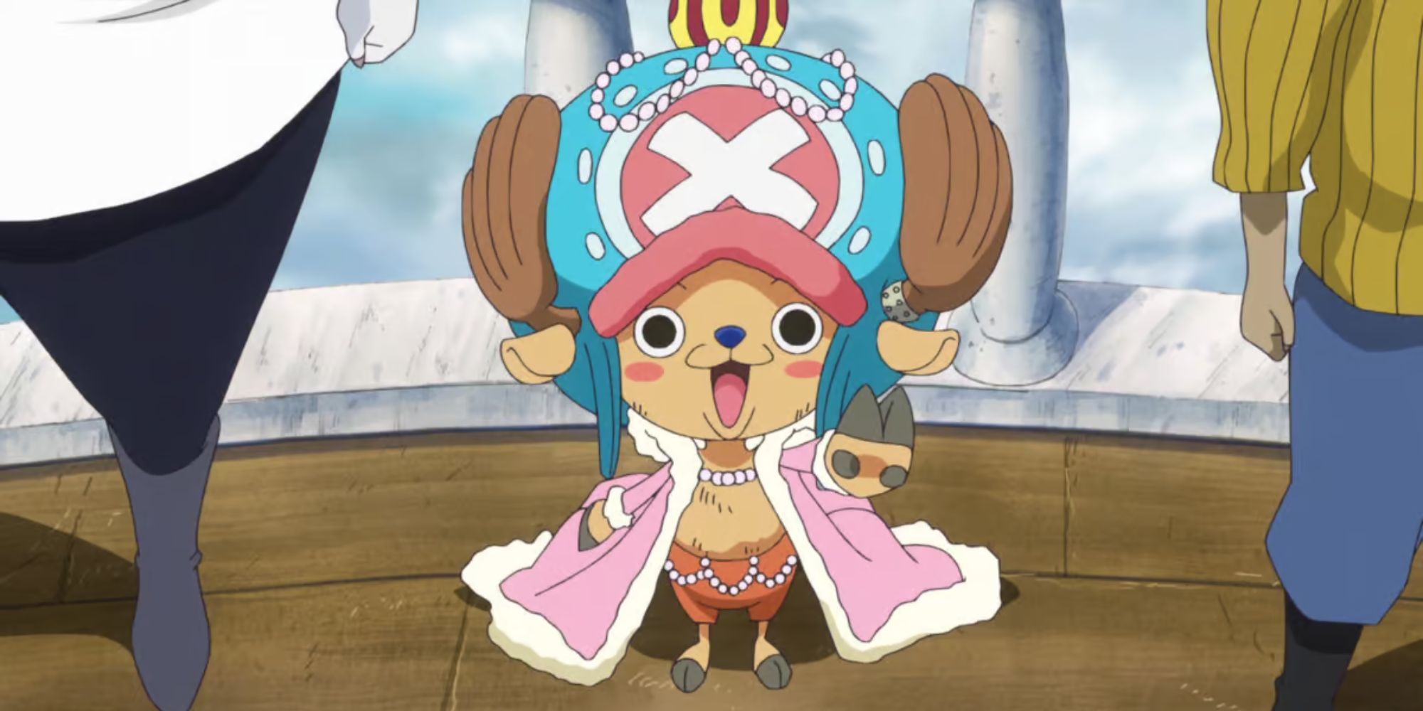 Chopper blushing in Zou in One Piece