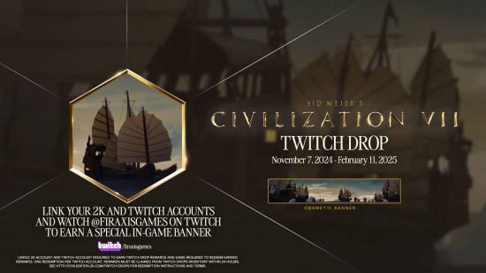 An infographic detailing new Civilization 7 Twitch drops and how to claim.