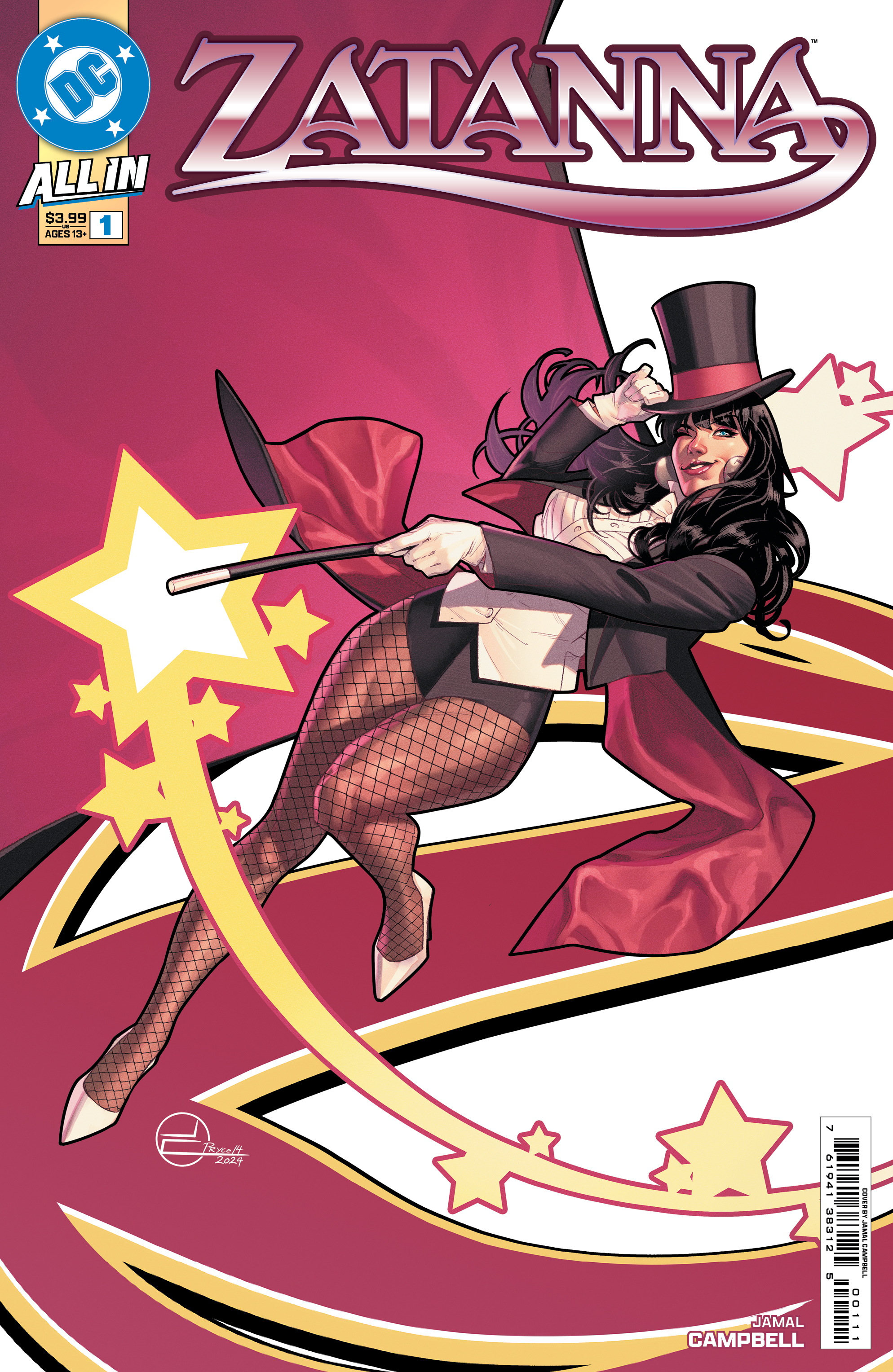 Jamal Campbell's main cover for Zatanna #1.