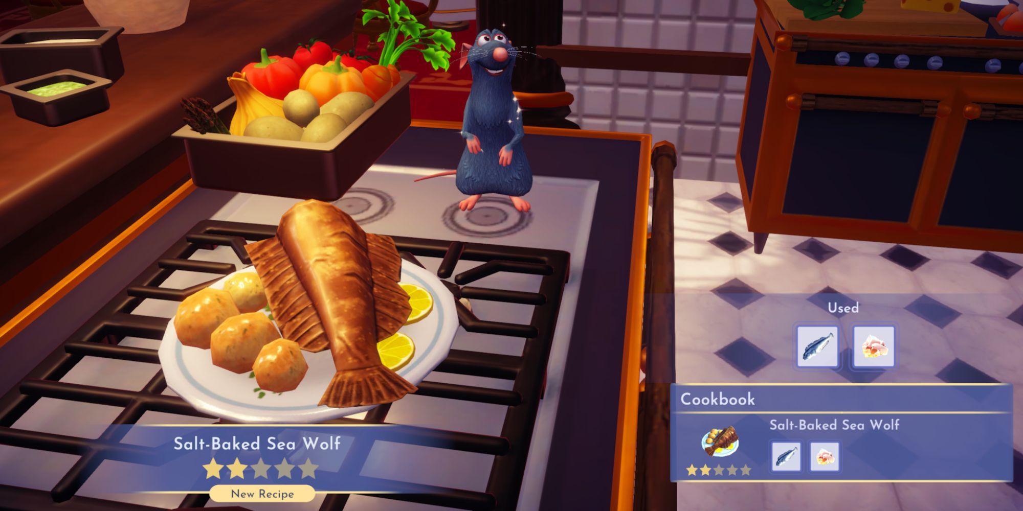 Salt-Baked Sea Wolf Recipe in Disney Dreamlight Valley