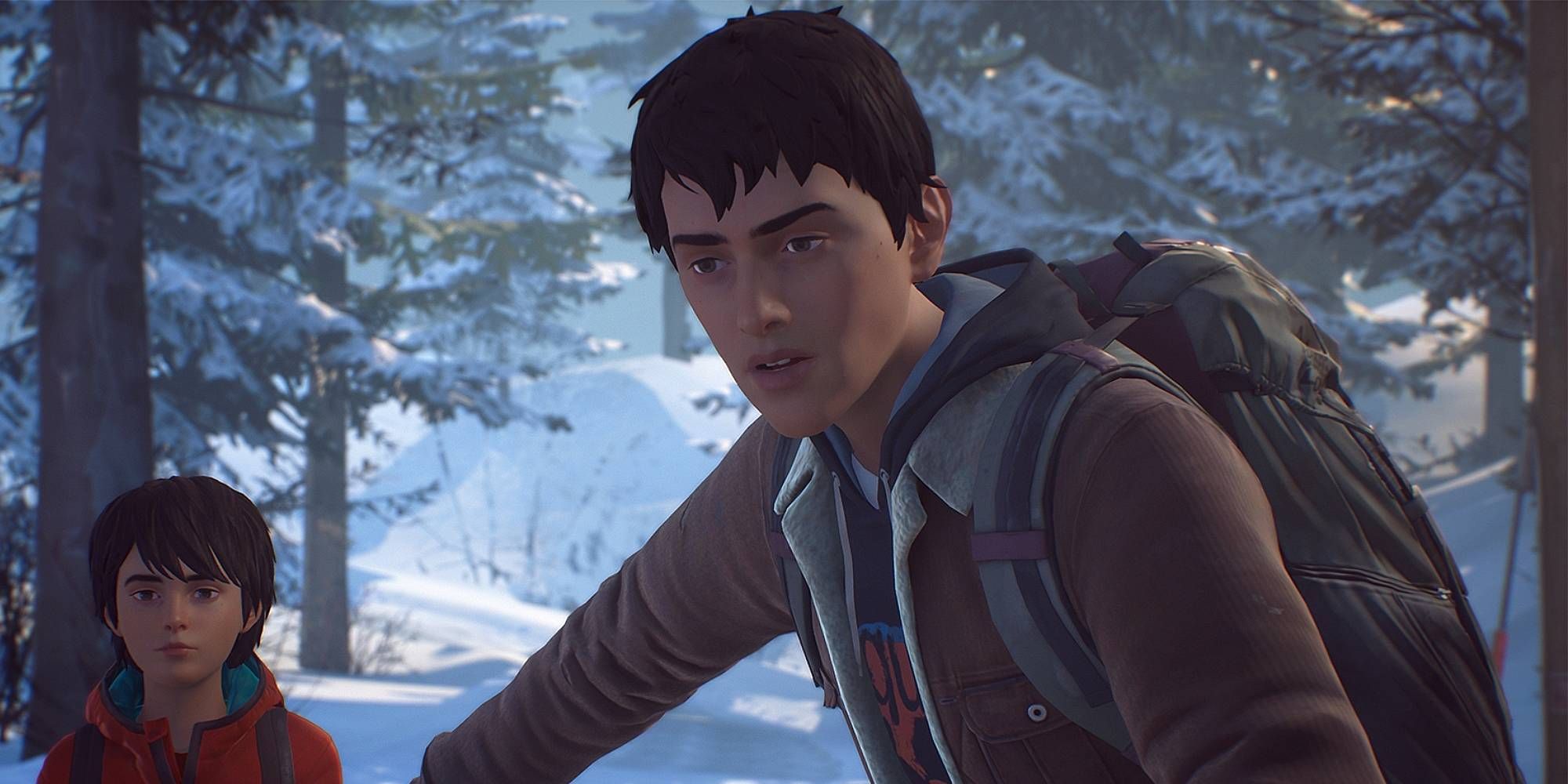 Sean Diaz holding his arm out to Daniel Diaz in Life is Strange 2.