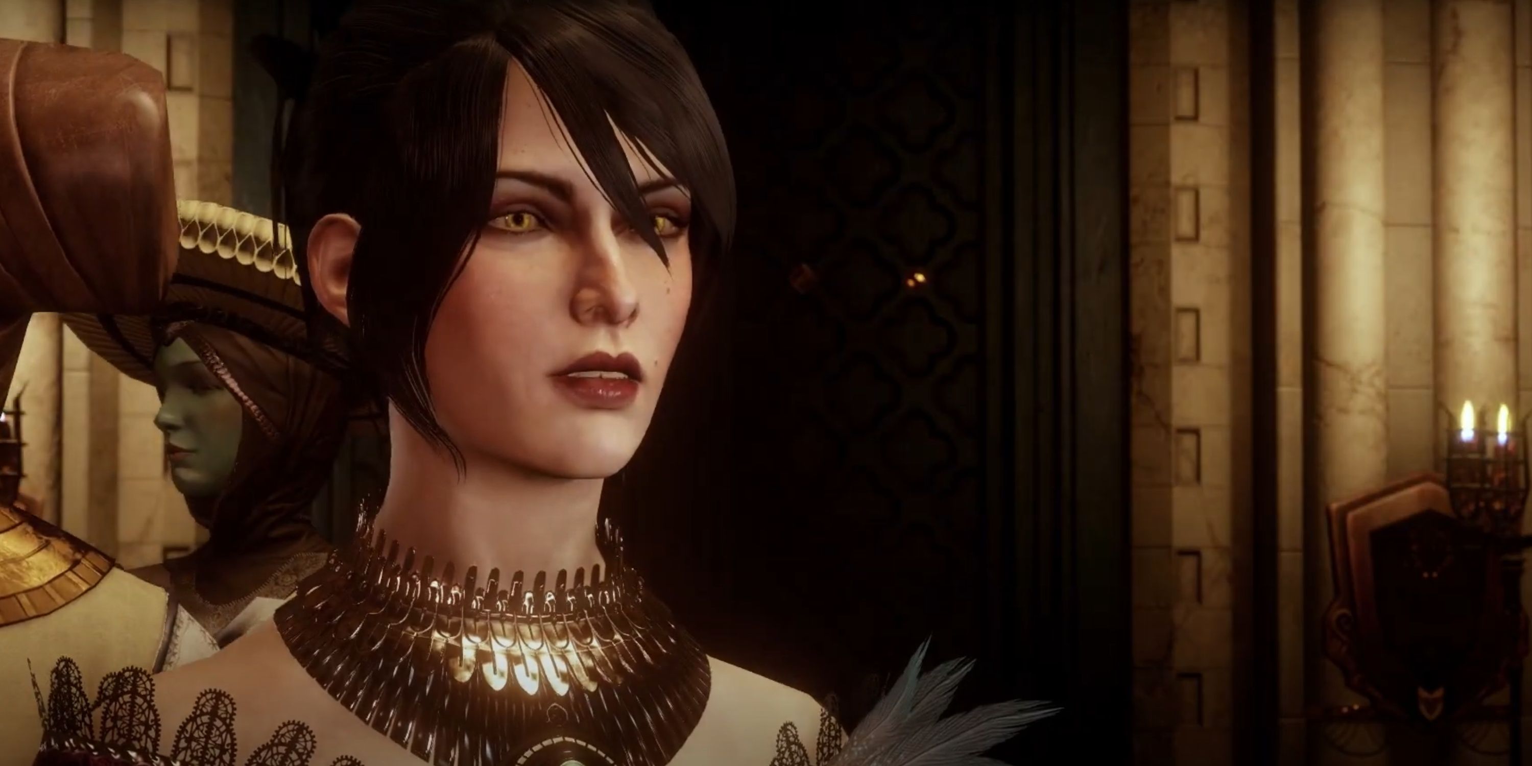 Morrigan at the Winter Palace in Dragon Age: Inquisition