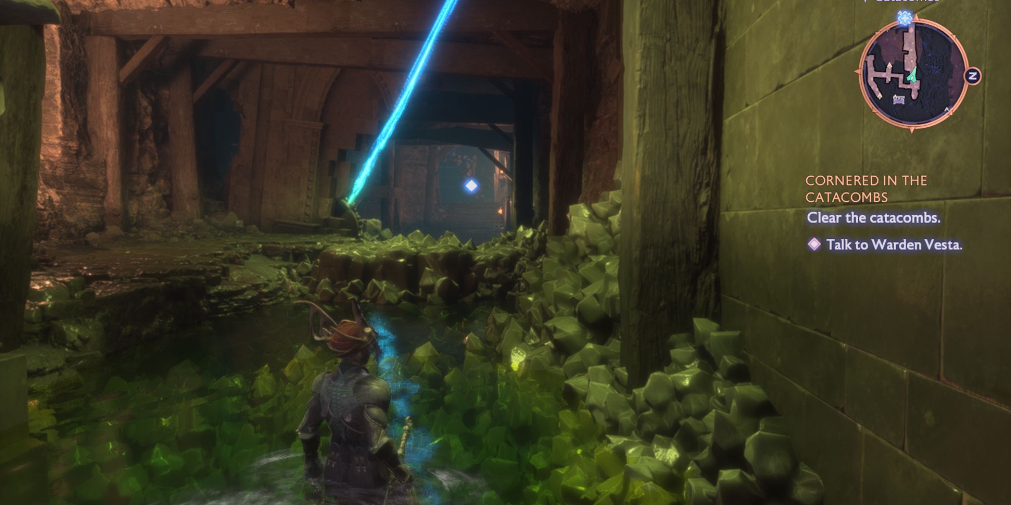 Green water passage in Cornered in the Catacombs quest in Dragon Age: The Veilguard