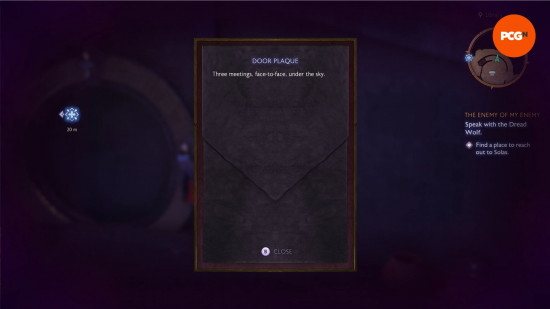 Dragon Age Veilguard Lighthouse puzzle: a mysterious inscription.